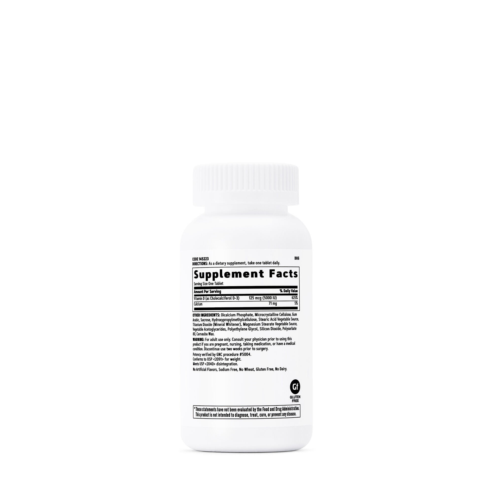 Vitamin D3 Tablets 5000 IU - 180 Tablets &#40;180 Servings&#41;  | GNC